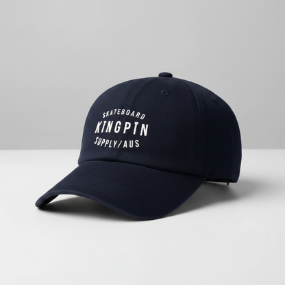 Kingpin Skate Supply Cap Retro Dad Hat Navy Snapback