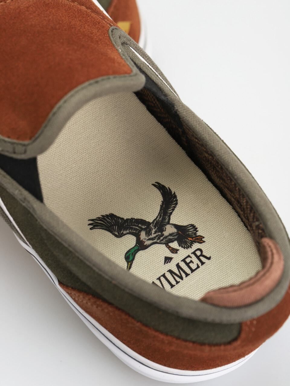 Emerica Shoes Wino G6 Slip On Chris Wimer Brown Green Skateboard Sneakers