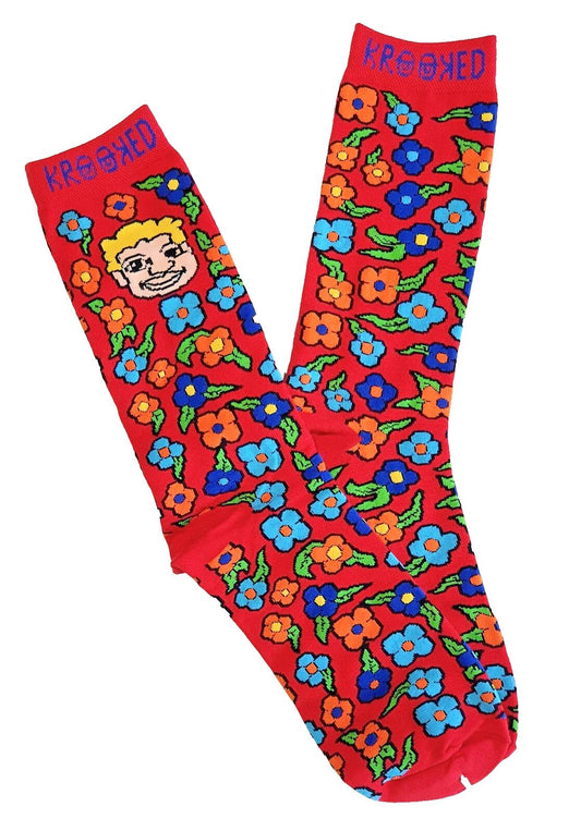 Krooked Socks Sweatpants Red SIZE OSFM Crew Skateboard Sox