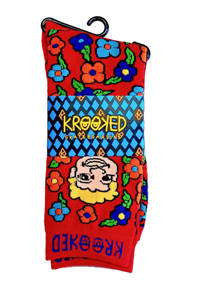 Krooked Socks Sweatpants Red SIZE OSFM Crew Skateboard Sox