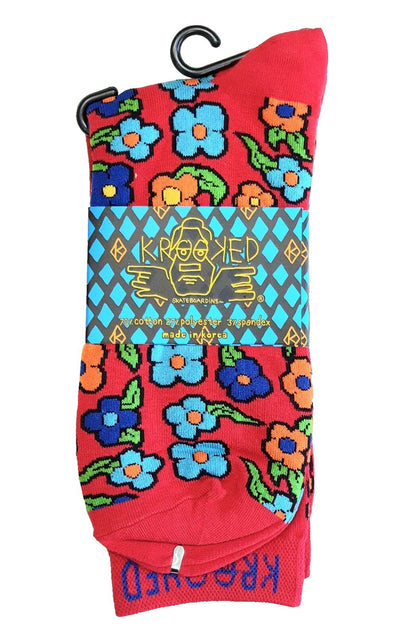 Krooked Socks Sweatpants Red SIZE OSFM Crew Skateboard Sox