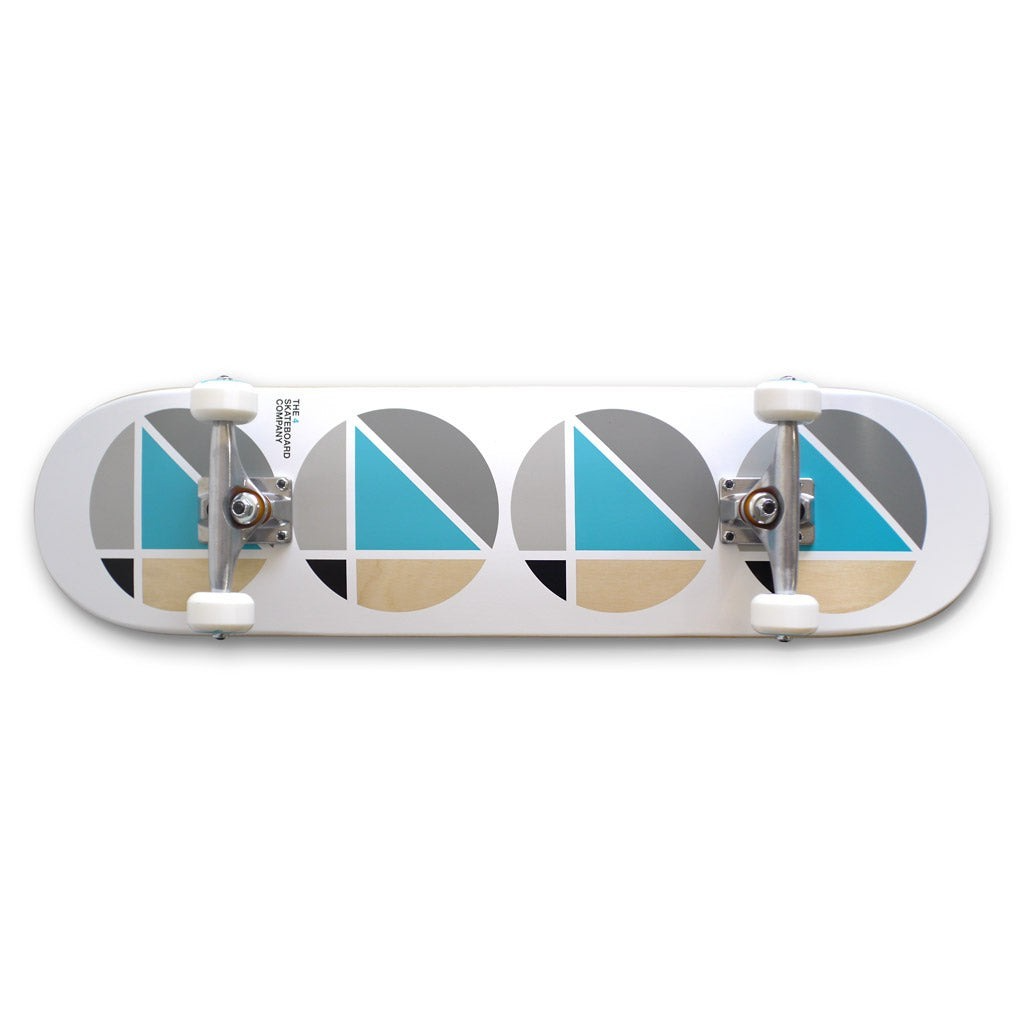 The 4 Skate Co Complete Repeat Skateboard TEAL WHITE