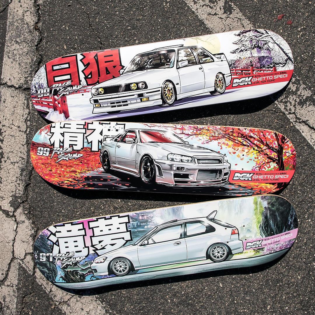 Full Set Dgk Skateboards Blossom Crew Car Series 7 Limited Edition Decks