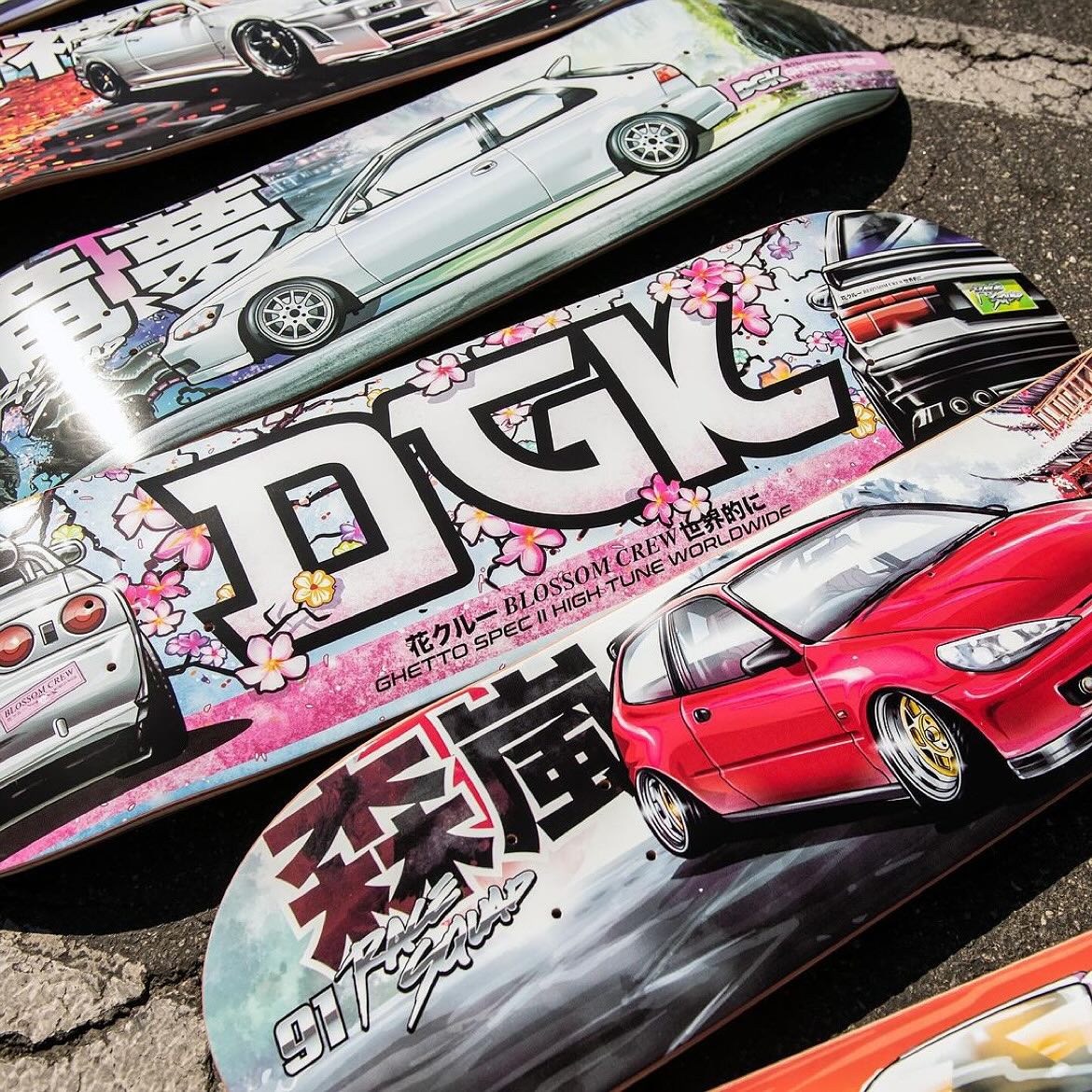 Full Set Dgk Skateboards Blossom Crew Car Series 7 Limited Edition Decks