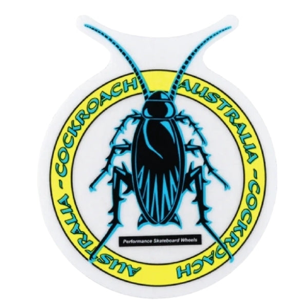 Cockroach Wheels Logo Sticker Medium - Blue