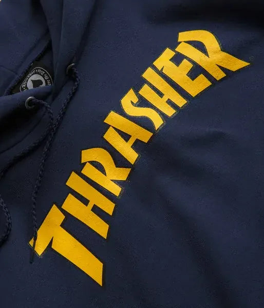 Thrasher Cover Logo Hoodie Navy/Yellow