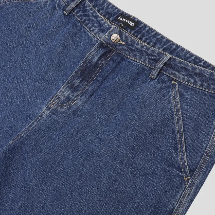 Passport Stone Workers Club Denim Jorts - Washed Dark Indigo
