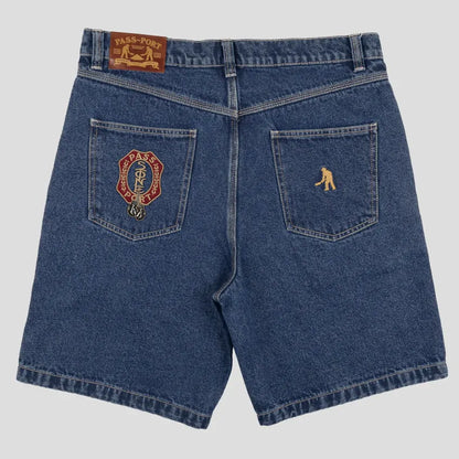 Passport Stone Workers Club Denim Jorts - Washed Dark Indigo