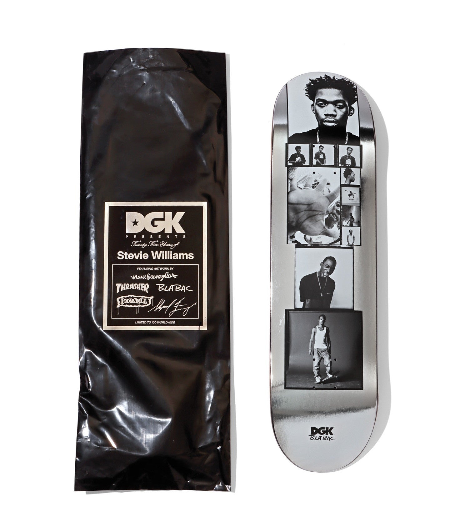DGK Skateboard Deck Stevie Williams 25th years Black Bag Limited Edition 8.25"