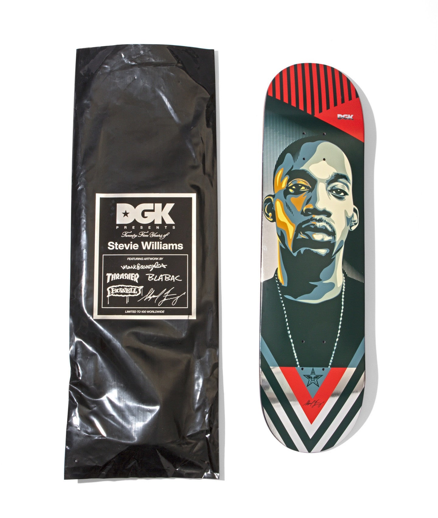 DGK Skateboard Deck Stevie Williams 25th years Black Bag Limited Edition 8.25"