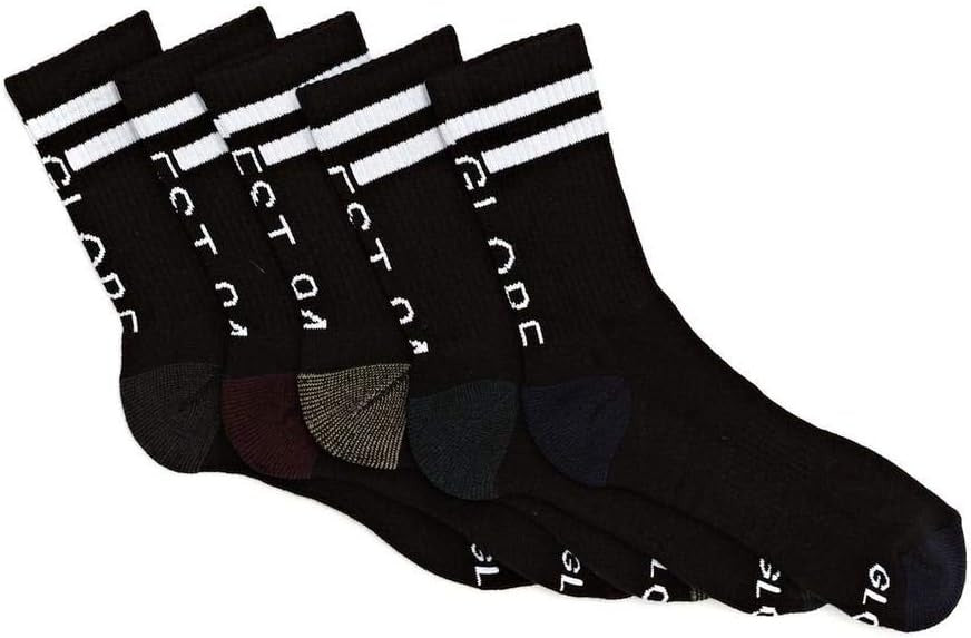 Globe Socks 5 Pack Carter Crew Assorted Black SIZE 7-11 Skateboard Sox