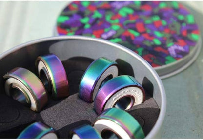 Blurs Bearings Titanium Colourful Blue Shinny Rims + 4 Spacers