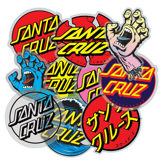 Santa Cruz Skateboards Sticker Pack of 10 Assorted Skate decals