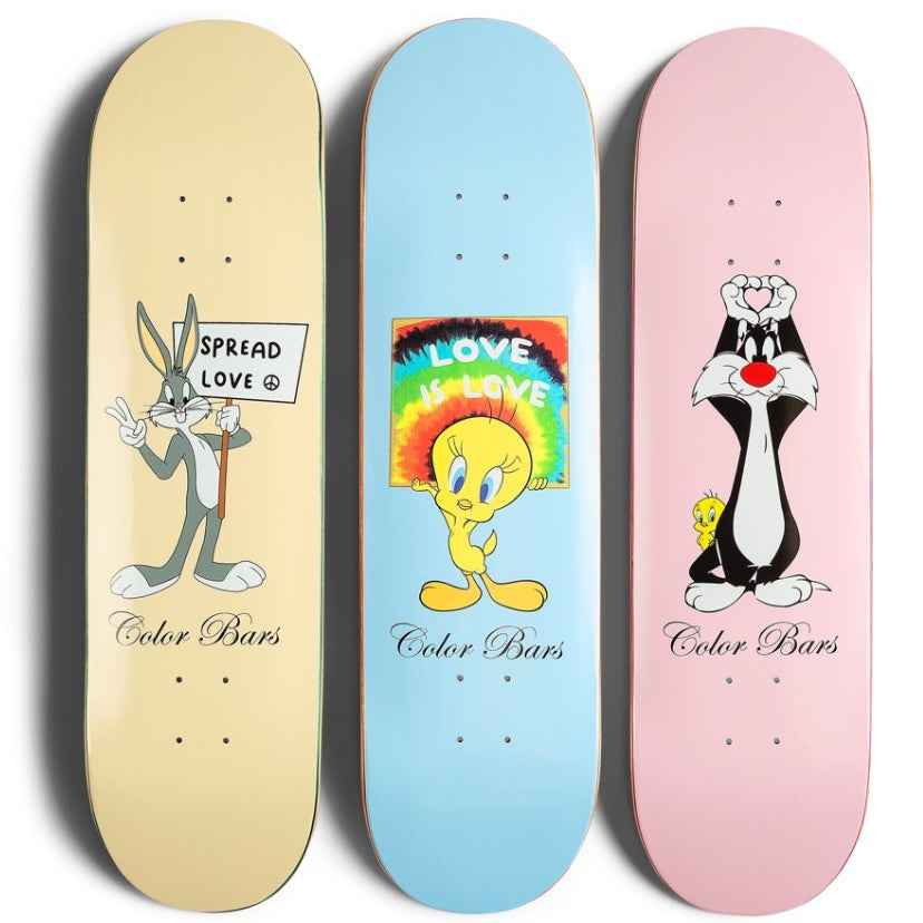 Full Set Color Bars X Looney Tunes Bugs Bunny Tweety Sylvester 3 Deck Set