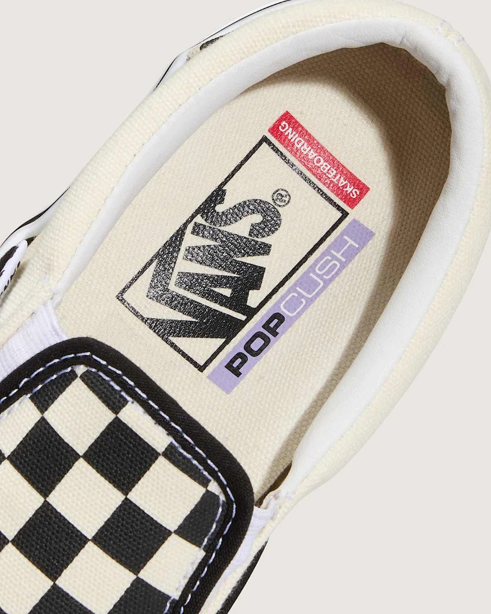 Vans Skate Slip-On Checkerboard Sneakers Black Off White