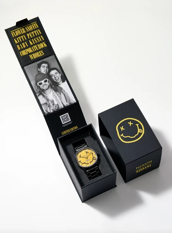 Nixon - Nirvana Sentry Wobble Yellow Nirvana Smiley Watch A1417 - 5273 - 00