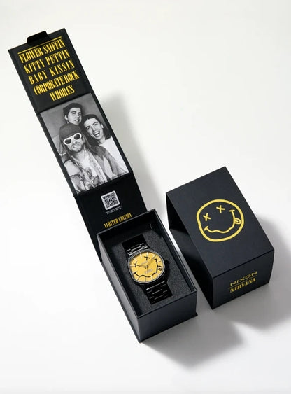 Nixon - Nirvana Sentry Wobble Yellow Nirvana Smiley Watch A1417 - 5273 - 00