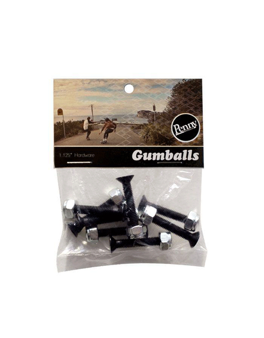 Penny Skateboard Bolts 1.125" Inch Gumballs Black Hardware