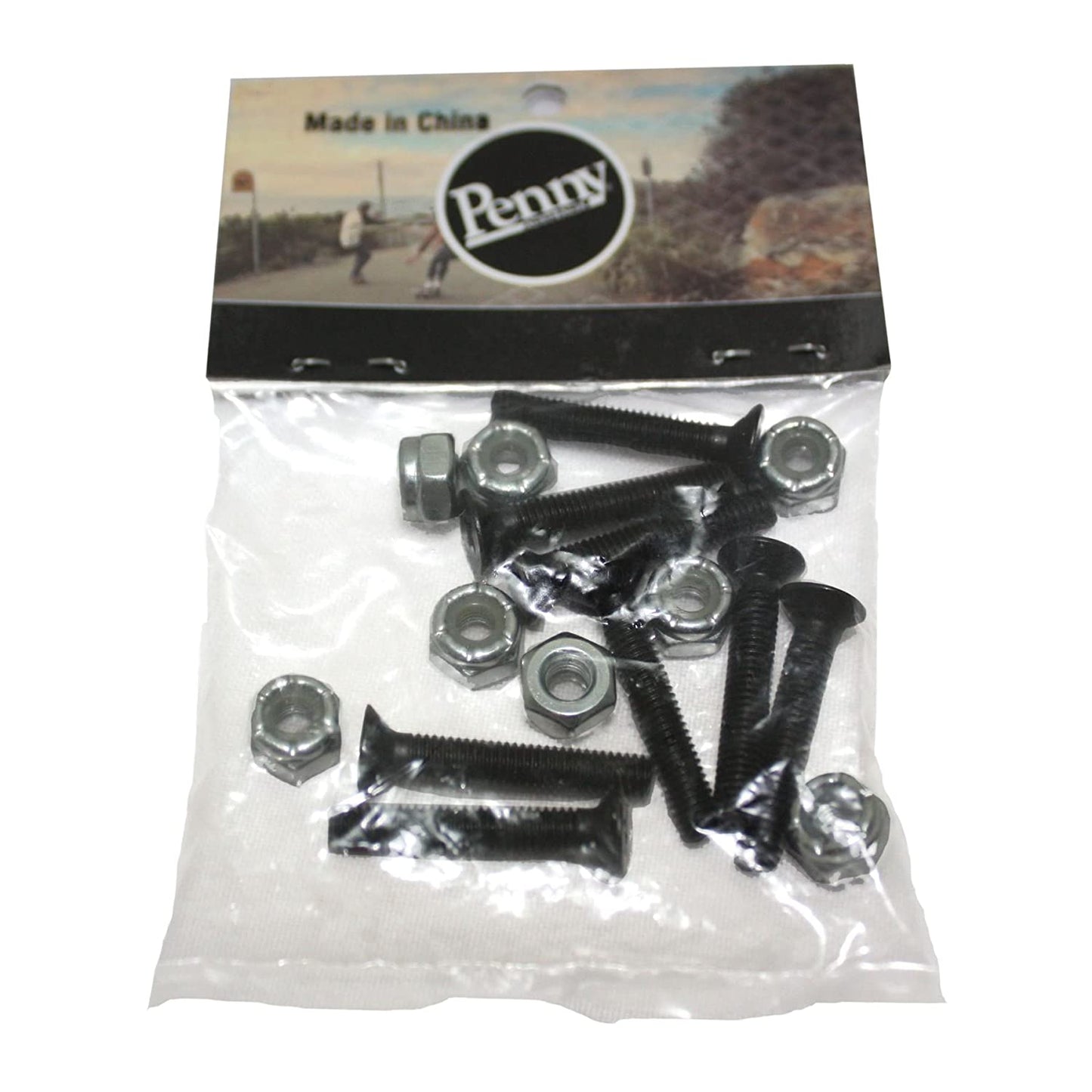 Penny Skateboard Bolts 1.125" Inch Gumballs Black Hardware