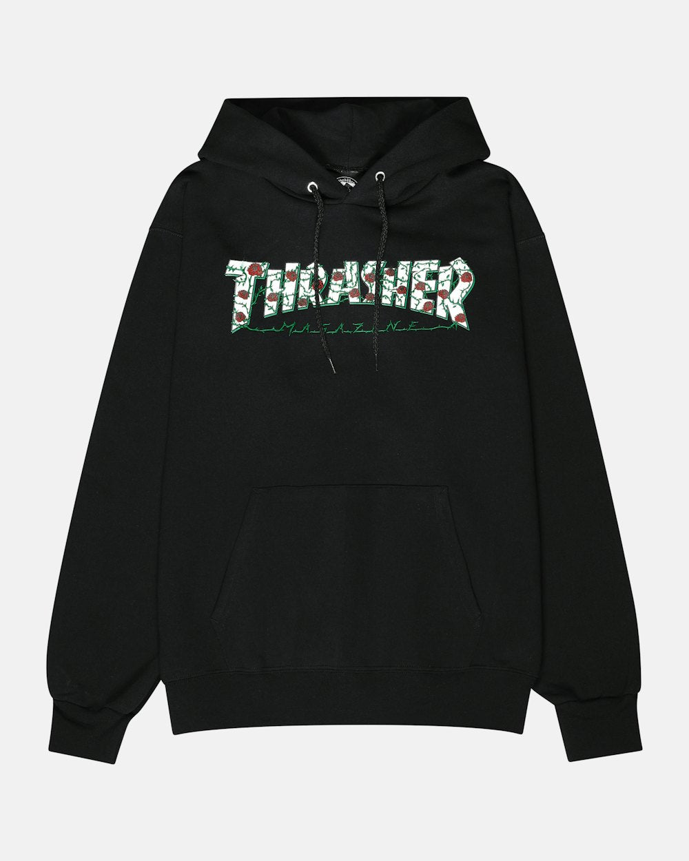 Thrasher Hood Roses Black Skateboard Jumper Sweater