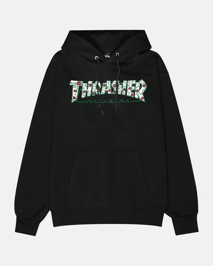 Thrasher Hood Roses Black Skateboard Jumper Sweater