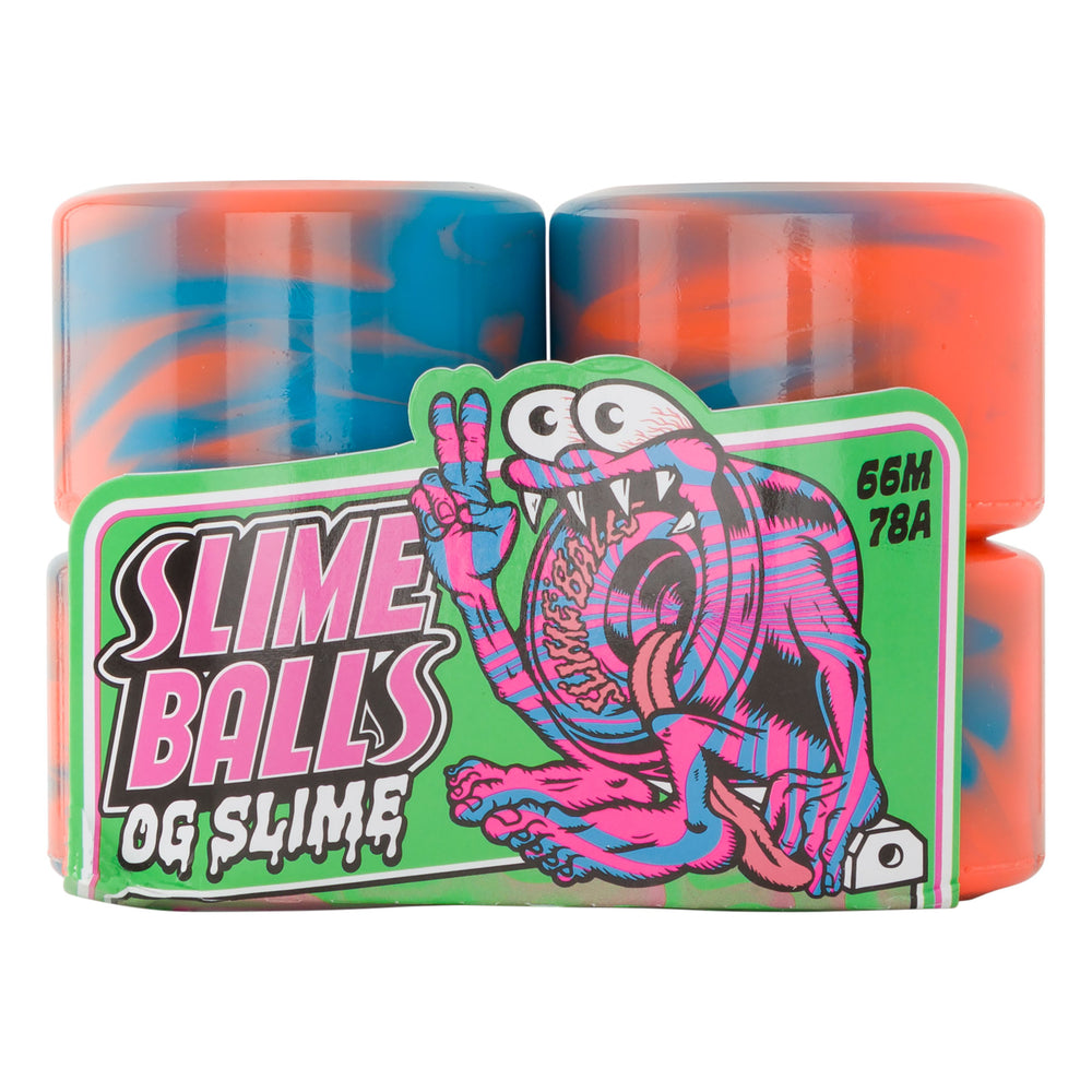 Santa Cruz Wheels Slime Balls 66Mm Og Slime Pink Blue Swirl 78A Reissue