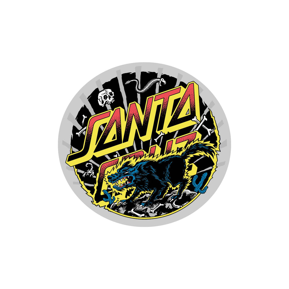 Santa Cruz Skateboards Sticker Jeff Kendall Wolf Dot 4 Skate Decal