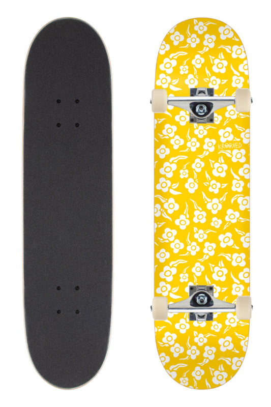 Krooked Skateboard Complete Flowers Yellow 8.5" Unassembled