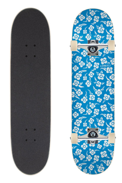Krooked Skateboard Complete Flowers Blue 8 25 Unassembled