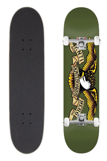 Anti Hero Skateboard Complete Classic Eagle 8.38" Army Green Unassembled
