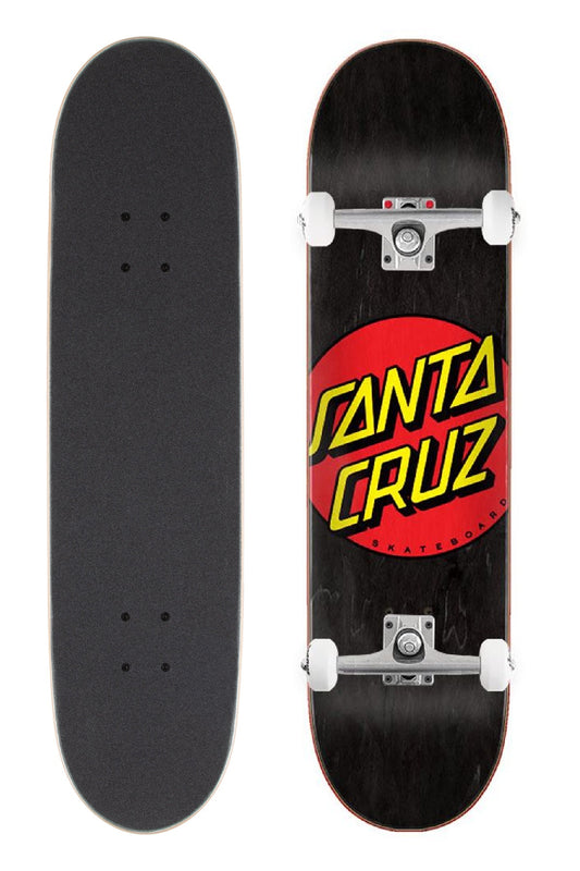 Santa Cruz Skateboard Complete Classic Dot 8.25" Black Matte Finish Unassembled