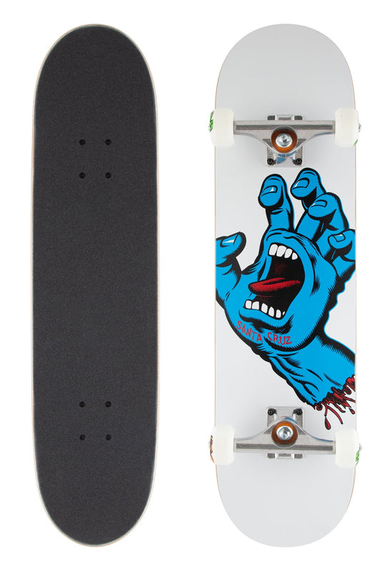 Santa Cruz Skateboard Complete Screaming Hand 8.25" White Finish Unassembled