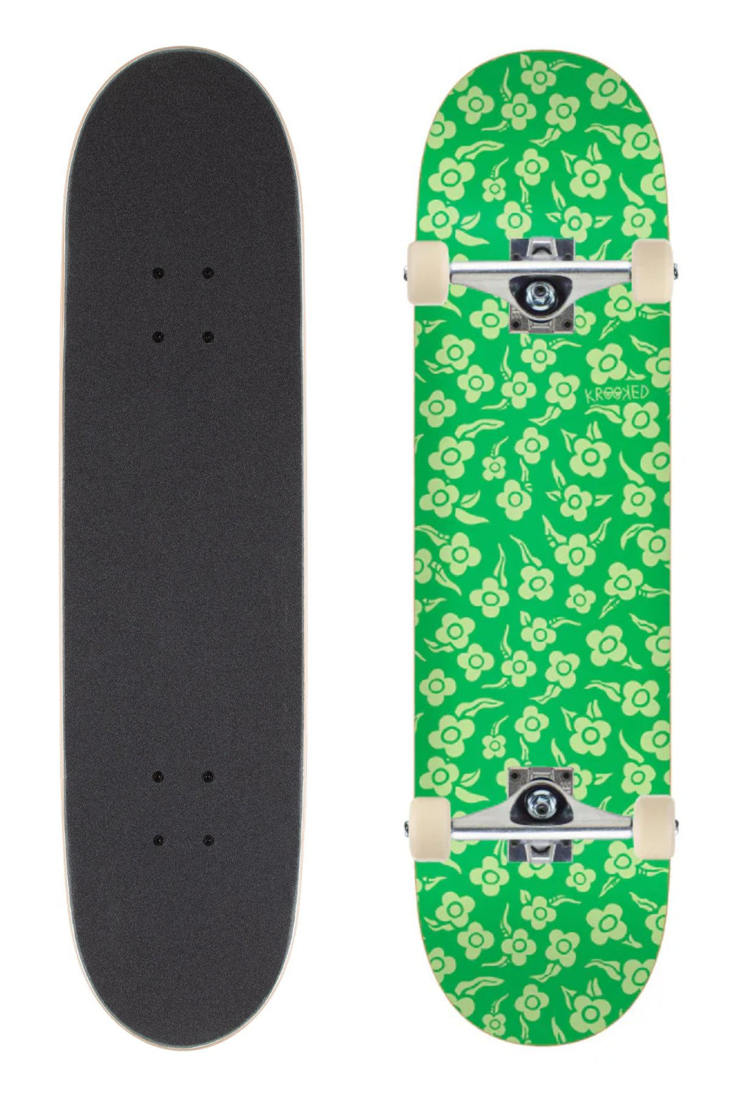 Krooked Skateboard Complete Flowers Green 8 38 Unassembled