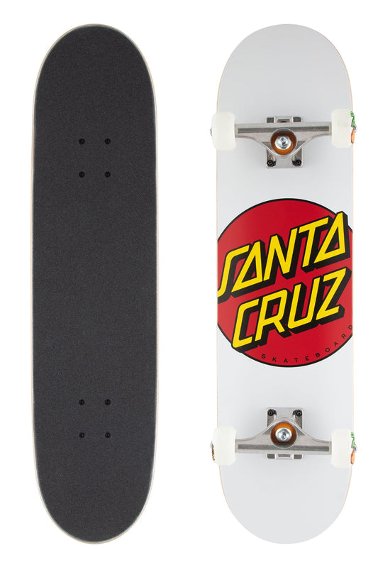Santa Cruz Skateboard Complete Classic Dot 8" White Matte Finish Unassembled