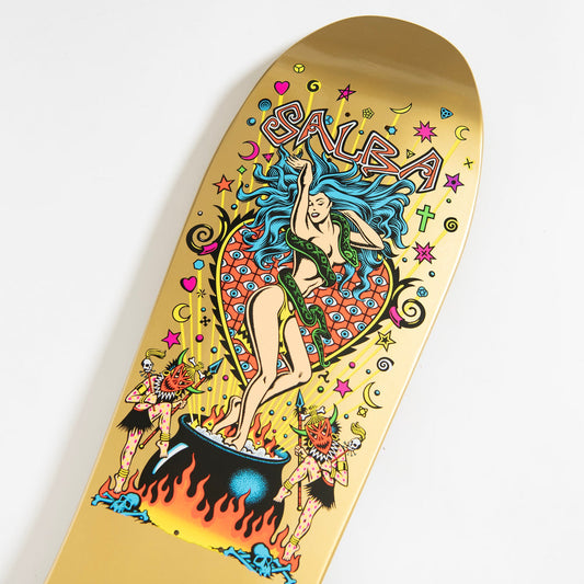 Santa Cruz Skateboard Deck Salba Witch Doctor Gold Neon Overlay 10.4" Reissue