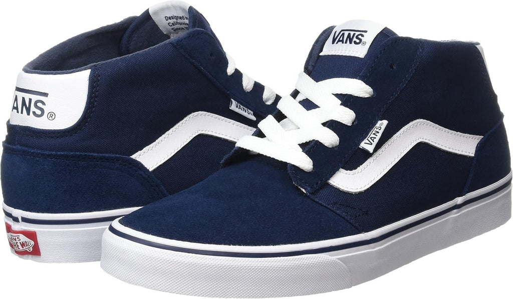 Vans Chapman Mid Shoes Dress Blue Suede Canvas