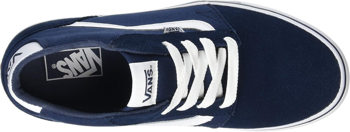 Vans Chapman Mid Shoes Dress Blue Suede Canvas
