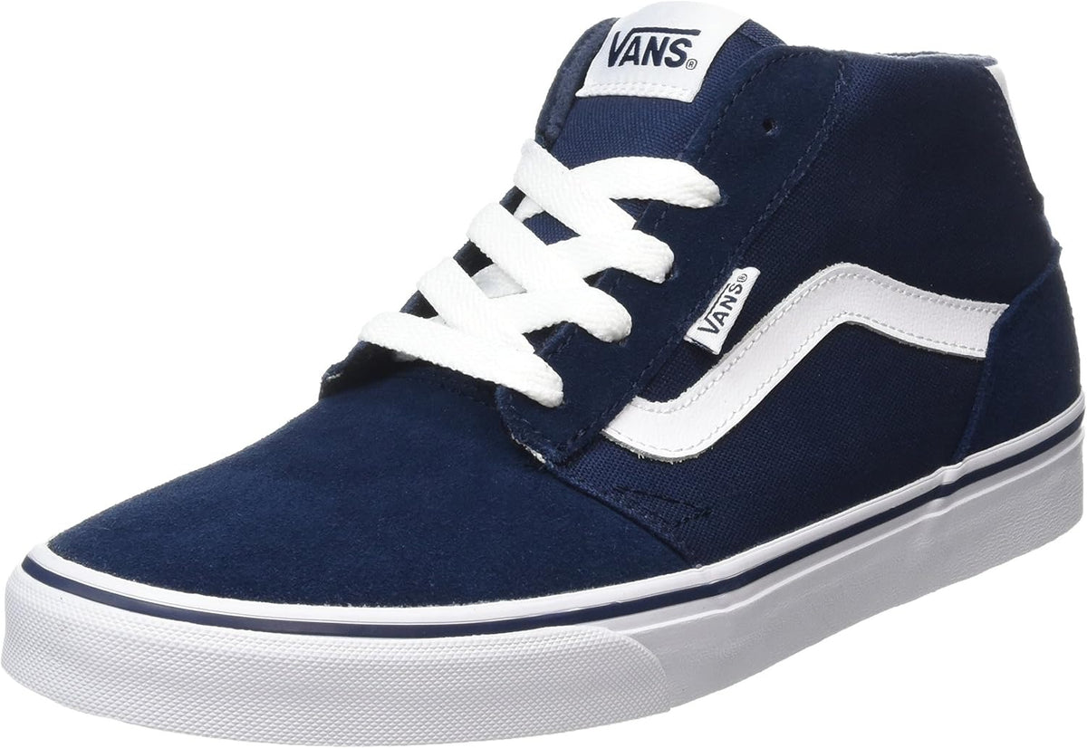 Vans Chapman Mid Shoes Dress Blue Suede Canvas