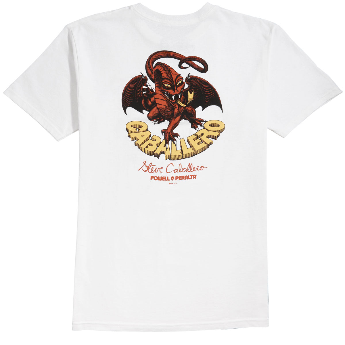 Powell Peralta Tee Cab Dragon White Reissue Skateboard T-Shirt