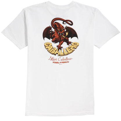 Powell Peralta Tee Cab Dragon White Reissue Skateboard T-Shirt