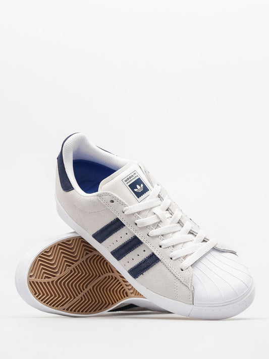 Adidas Superstar Vulc ADV Skate Shoes Crystal White/Collegiate Navy/Footwear White