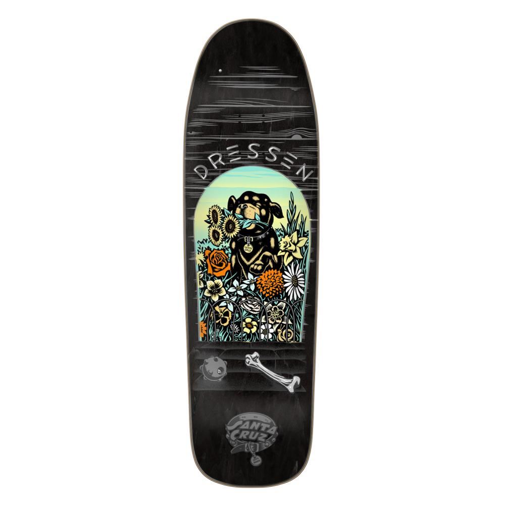 Santa Cruz Skateboard Deck Eric Dressen UV Pup Shaped 9.3" Black Stain Reissue