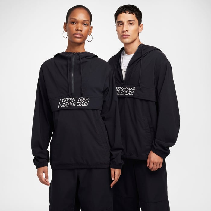 Nike SB Jacket Anorak Skate Black White Mid Zip Jacket