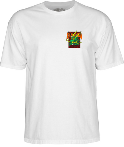 Powell Peralta Tee Cab Street Dragon White Reissue Skateboard T-Shirt