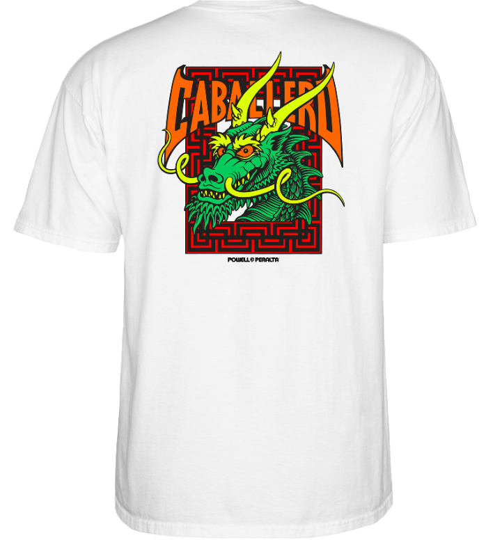 Powell Peralta Tee Cab Street Dragon White Reissue Skateboard T-Shirt