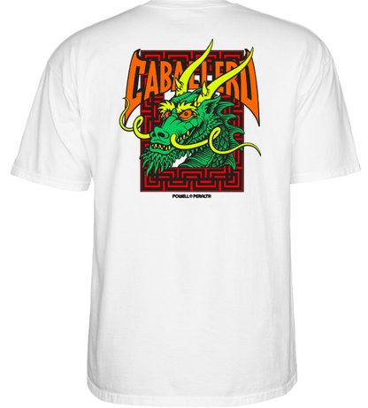 Powell Peralta Tee Cab Street Dragon White Reissue Skateboard T-Shirt