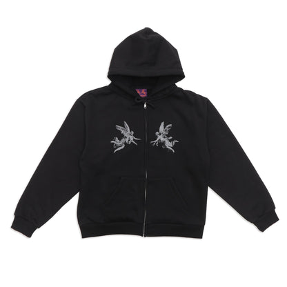 Aerosol Skateboards Angel Zip Hoodie Black