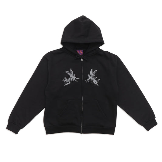 Aerosol Skateboards Angel Zip Hoodie Black