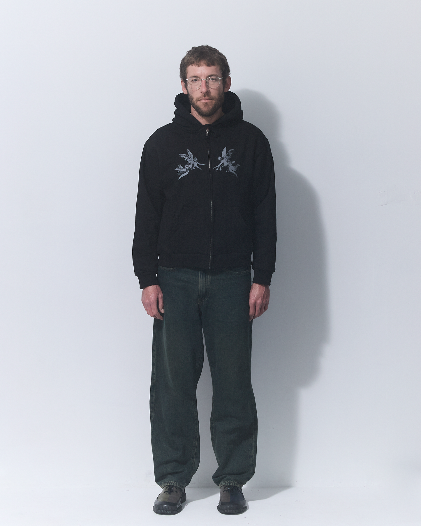 Aerosol Skateboards Angel Zip Hoodie Black