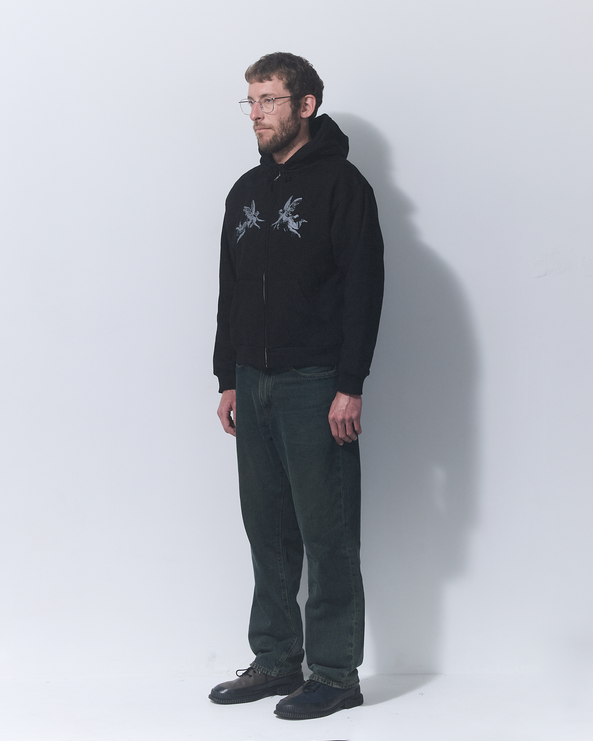 Aerosol Skateboards Angel Zip Hoodie Black